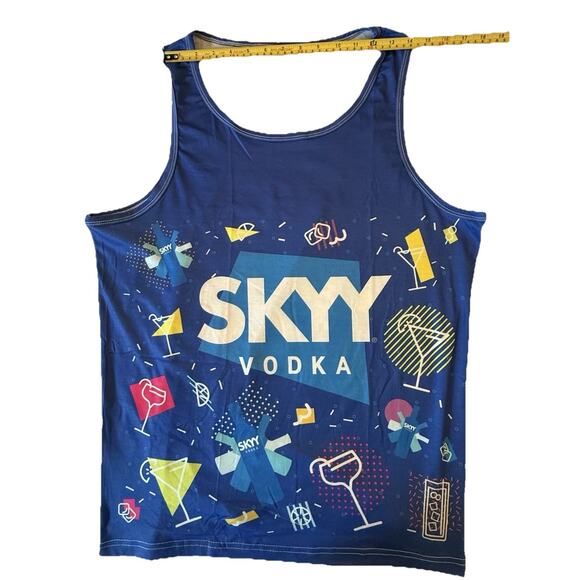 SKYY Vodka Men’s Large PRIDE Tank Top - Blue Cocktails Design Polyester New - Picture 4 of 14